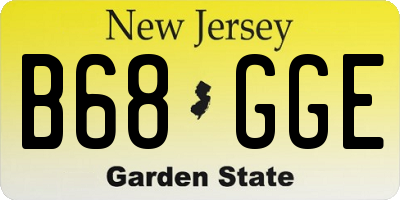 NJ license plate B68GGE