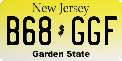 NJ license plate B68GGF