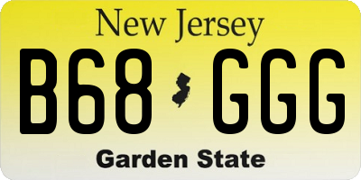 NJ license plate B68GGG