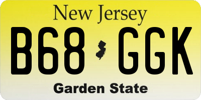 NJ license plate B68GGK