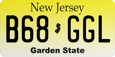 NJ license plate B68GGL
