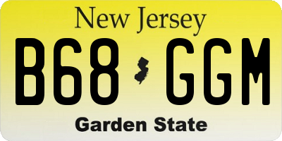 NJ license plate B68GGM