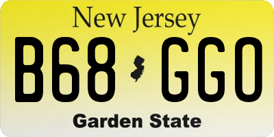 NJ license plate B68GGO