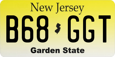 NJ license plate B68GGT