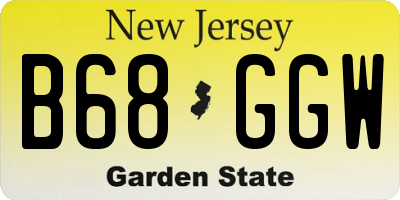 NJ license plate B68GGW