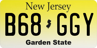 NJ license plate B68GGY