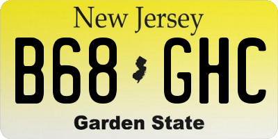 NJ license plate B68GHC