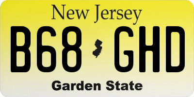 NJ license plate B68GHD