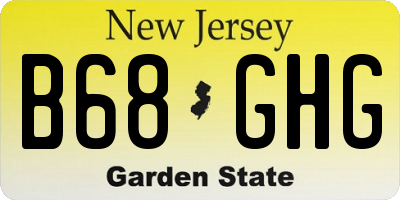 NJ license plate B68GHG