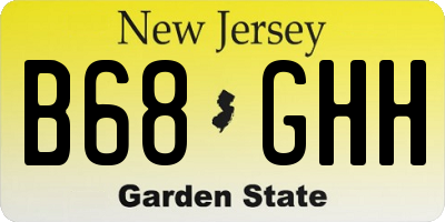 NJ license plate B68GHH