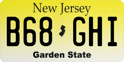 NJ license plate B68GHI