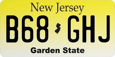 NJ license plate B68GHJ