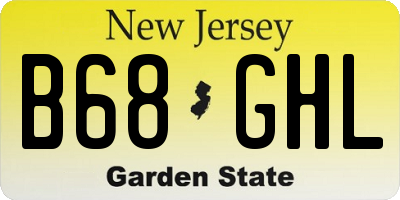 NJ license plate B68GHL