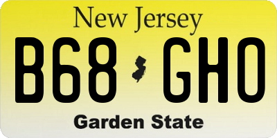 NJ license plate B68GHO