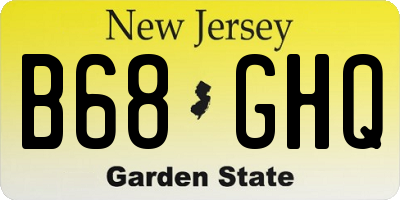NJ license plate B68GHQ