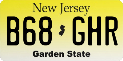NJ license plate B68GHR