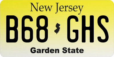 NJ license plate B68GHS