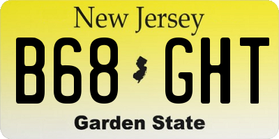 NJ license plate B68GHT