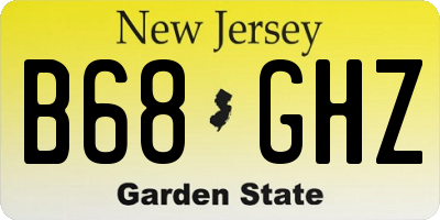 NJ license plate B68GHZ