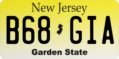 NJ license plate B68GIA