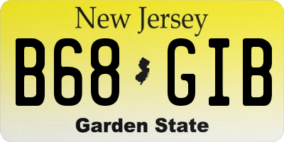 NJ license plate B68GIB