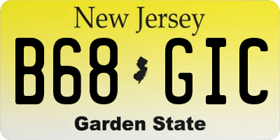 NJ license plate B68GIC