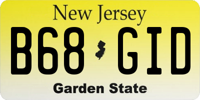 NJ license plate B68GID