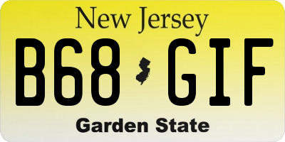 NJ license plate B68GIF
