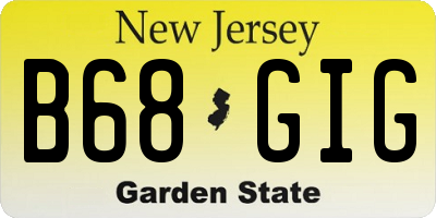 NJ license plate B68GIG