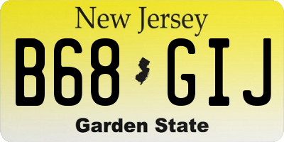 NJ license plate B68GIJ