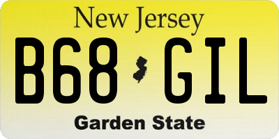 NJ license plate B68GIL