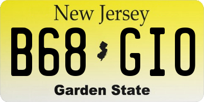 NJ license plate B68GIO