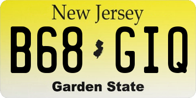 NJ license plate B68GIQ