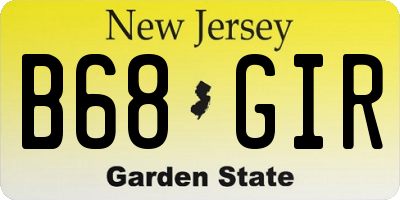 NJ license plate B68GIR