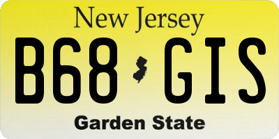 NJ license plate B68GIS