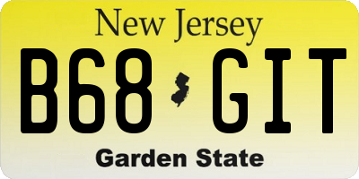 NJ license plate B68GIT