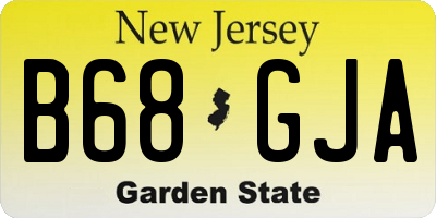 NJ license plate B68GJA