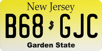 NJ license plate B68GJC