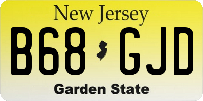 NJ license plate B68GJD