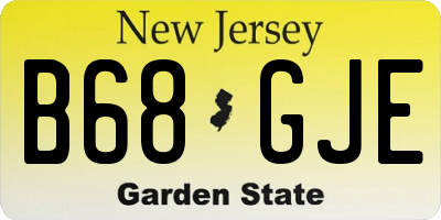 NJ license plate B68GJE