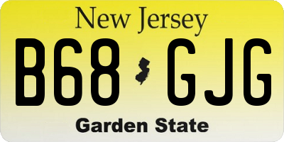 NJ license plate B68GJG