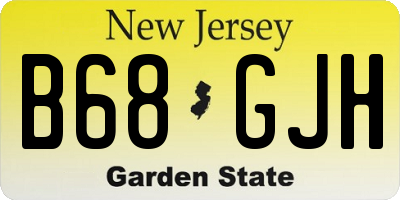 NJ license plate B68GJH