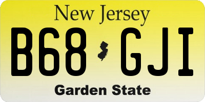 NJ license plate B68GJI