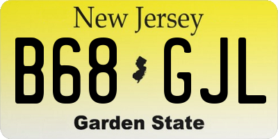 NJ license plate B68GJL