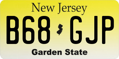 NJ license plate B68GJP