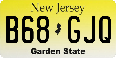 NJ license plate B68GJQ