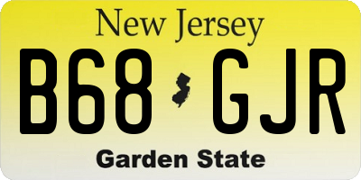 NJ license plate B68GJR