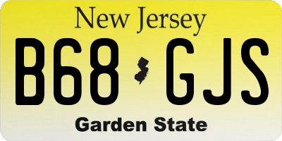 NJ license plate B68GJS