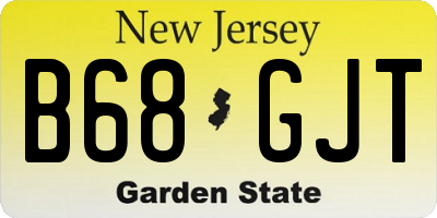 NJ license plate B68GJT