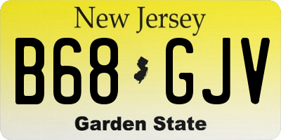 NJ license plate B68GJV